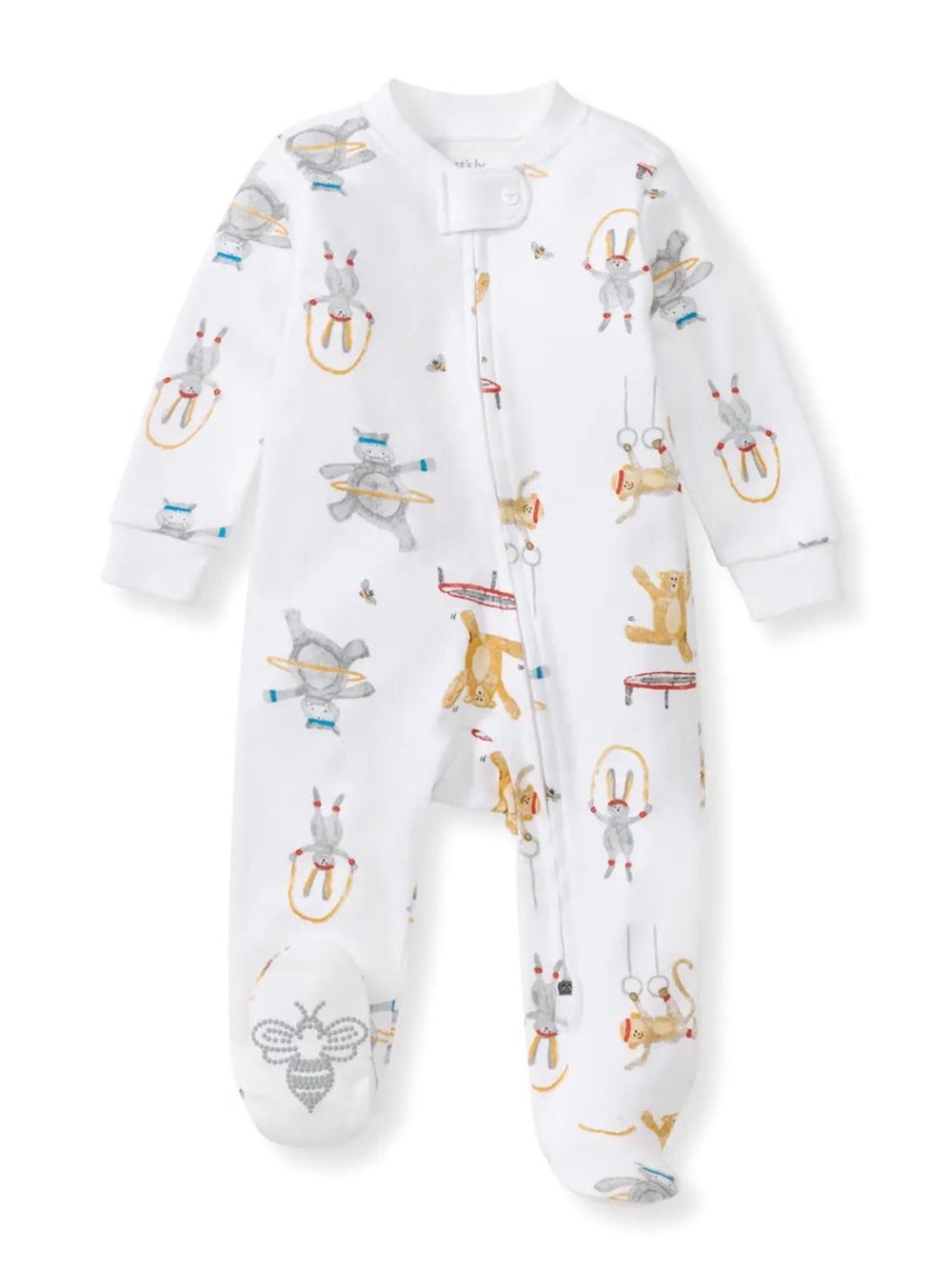 BURT'S BEES ZIP Preemie FOOTIE - JUNGLE GYM